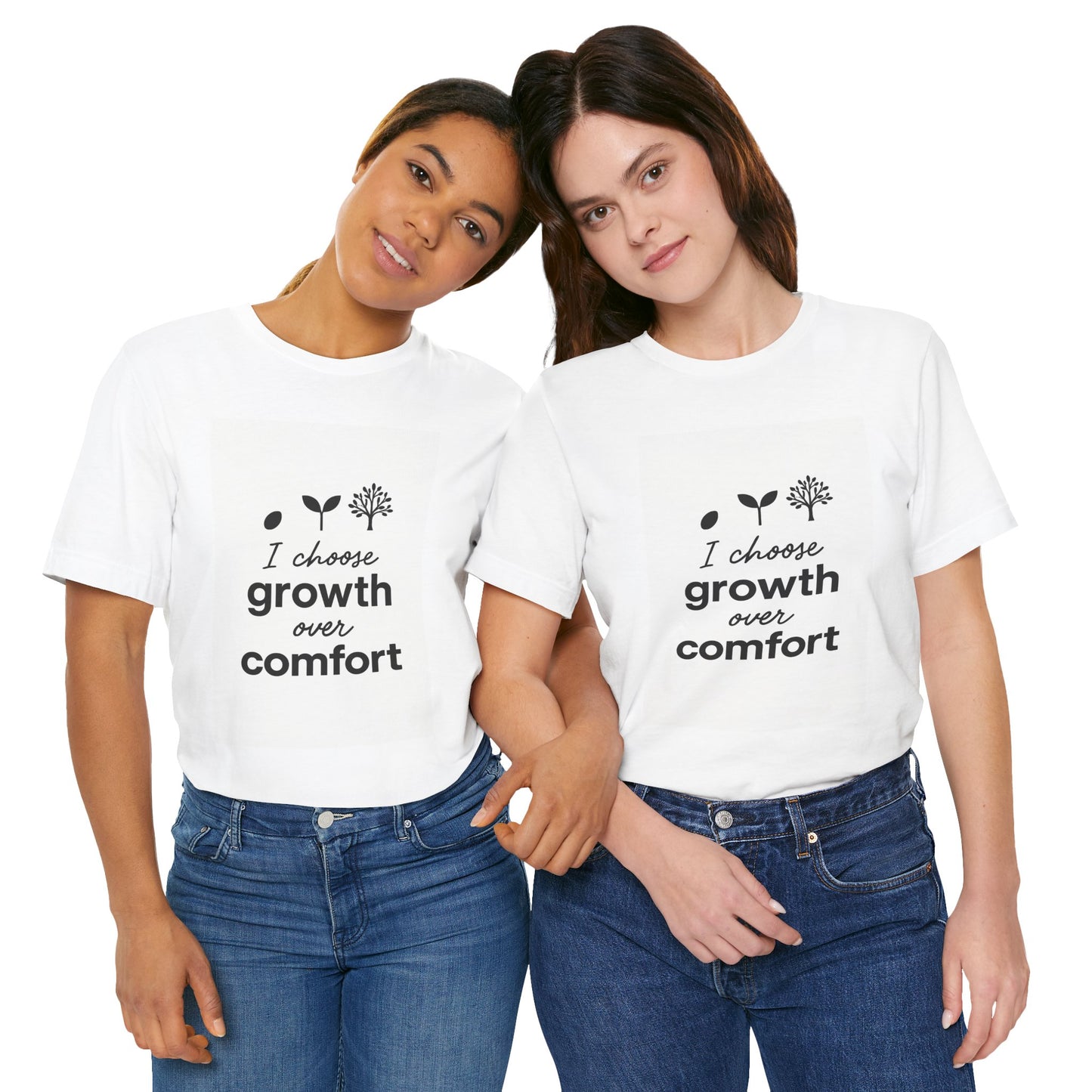 Short Sleeve Tee Growth Over Comfort Inspirational Quote Shirt